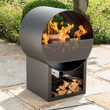 Steel fire pit grill