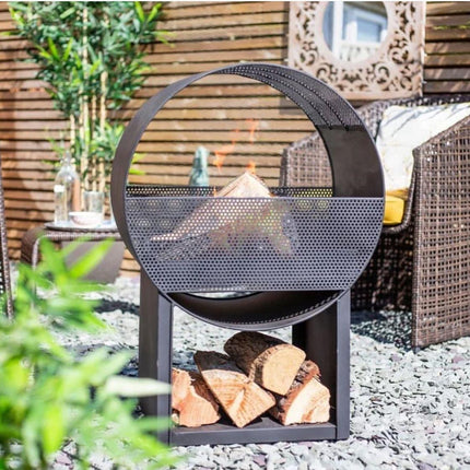 Steel fire pit grill