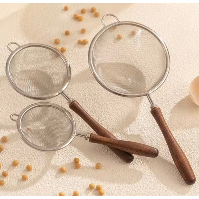 1PC fine Mesh strainer wooden handle