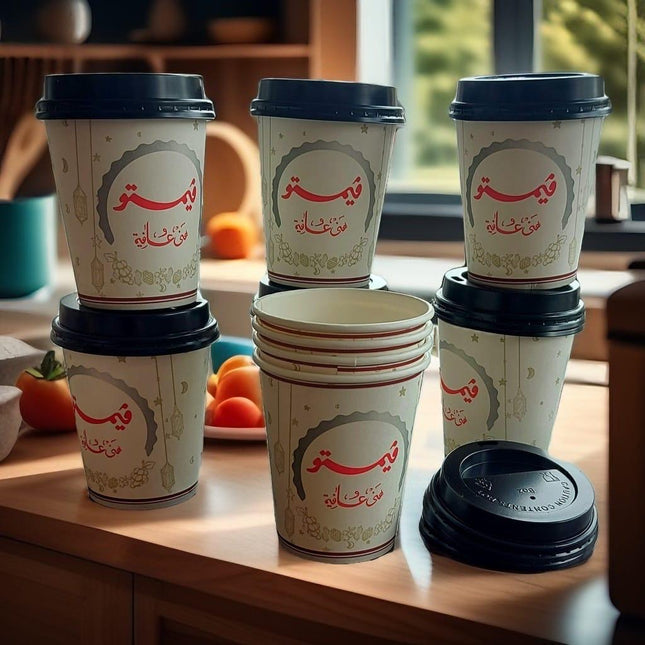 10 pcs paper cup with lid