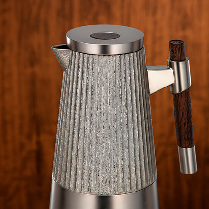 Vacuum Flask Set 1L + 1L Matt Nickel & Matt Dark Wood
