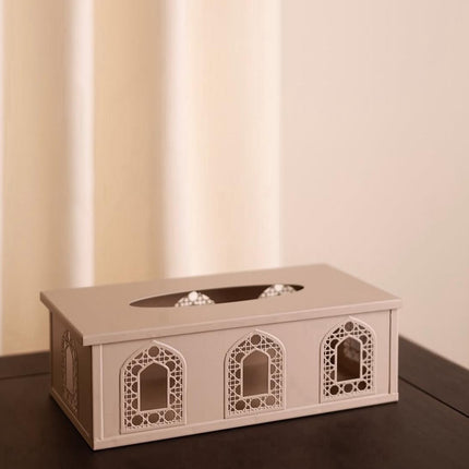 Beig metal tissue box