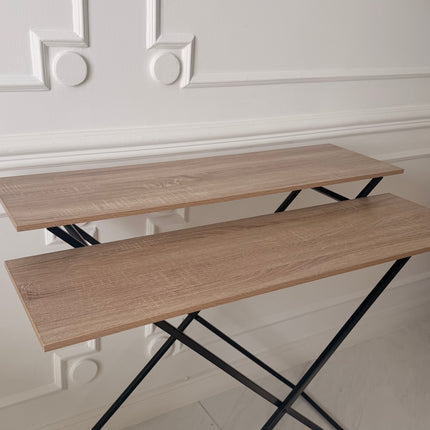 Double wooden table