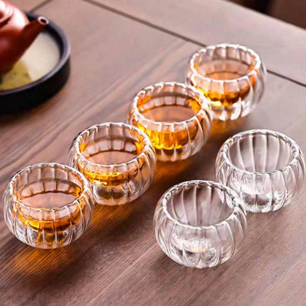 Striped Glass Cup Transparent set of 6