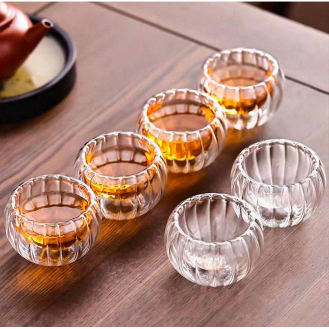 Striped Glass Cup Transparent set of 6