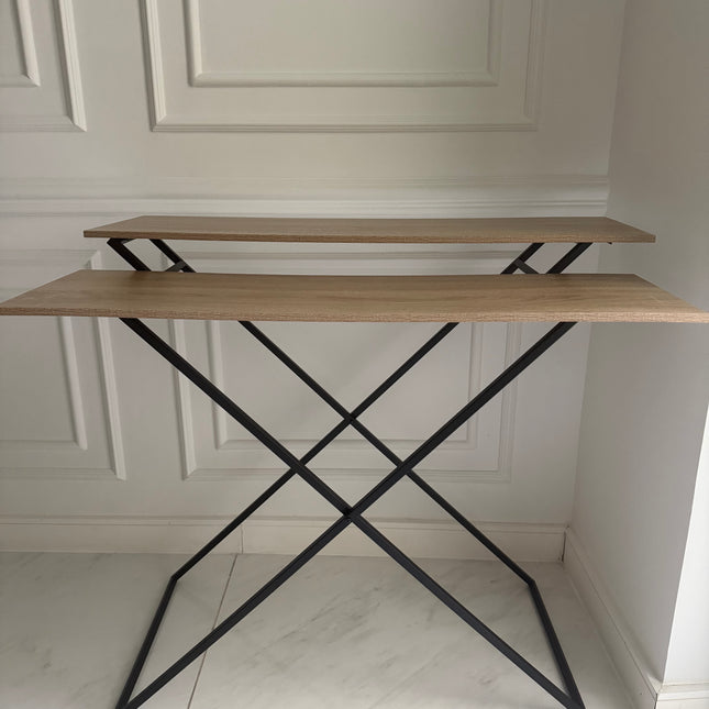 Double wooden table