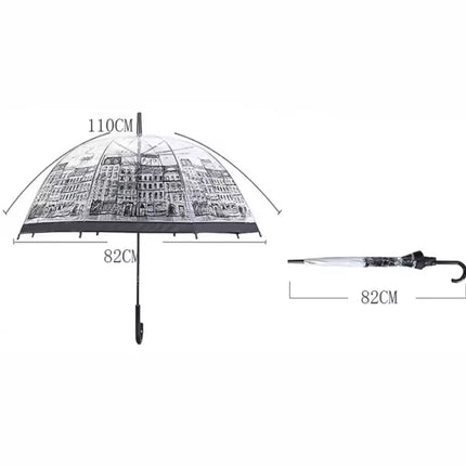 Fashion Transparent Long-handle Rain Umbrella