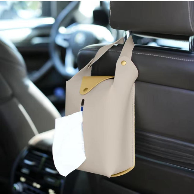 Car tissue box holder Leather