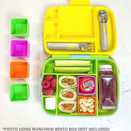 فاصل صندوق غداء من السيليكون بثلاثة مربعات