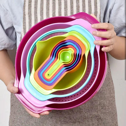 مجموعة أوعية خلط بلاستيكية مكونة من 10 قطع