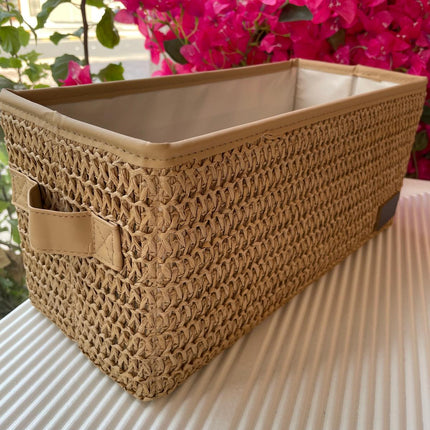 Storage folded handmade rattan box
