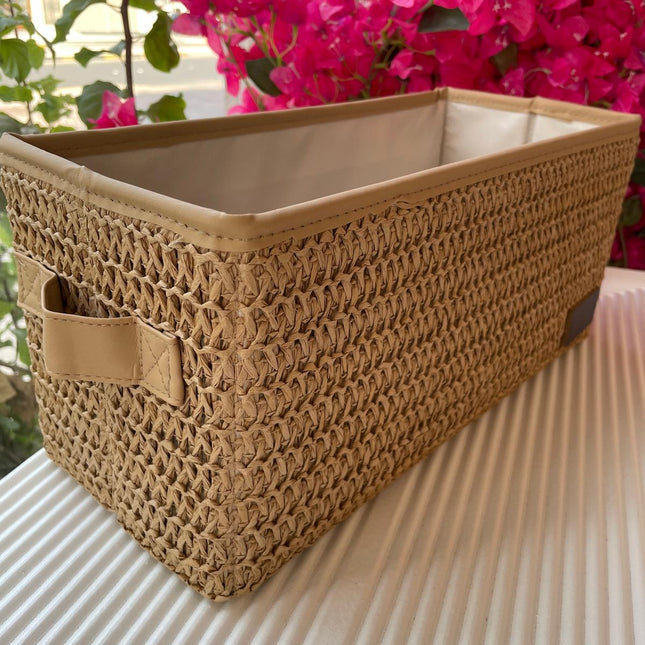 Storage folded handmade rattan box
