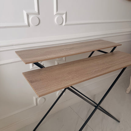 Double wooden table