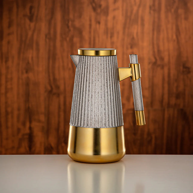 Vacuum Flask Set 1L + 1L Matt Nickel & Matt Gold