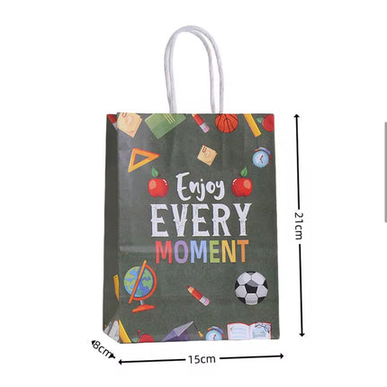 مجموعة أكياس تغليف هدايا العودة إلى المدرسة، 12 قطعة