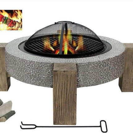 موقد حرق الخشب بالفحم الخرساني