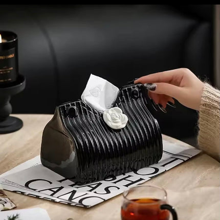 Tissue Camellia Ceramic Box Home