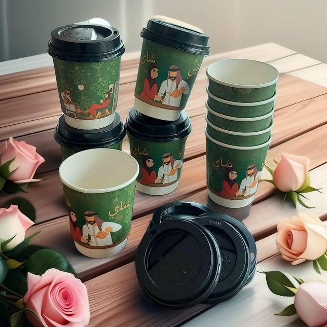 10 pcs paper cup with lid