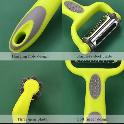 مقشرة دوارة 3 في 1 لتقشير الفواكه والخضروات