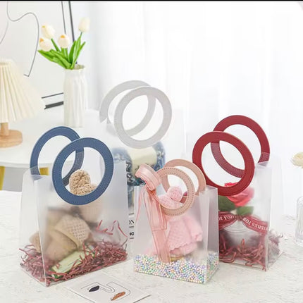 Gift Bags Semi Transparent Circular Handle Packaging l
