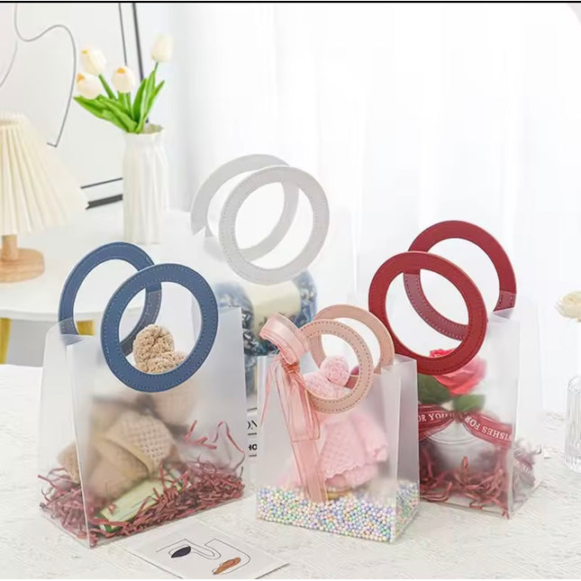 Gift Bags Semi Transparent Circular Handle Packaging l