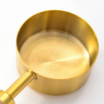 1 pcs 80 ml Stainless Steel Measuring Cups with Wood Handle