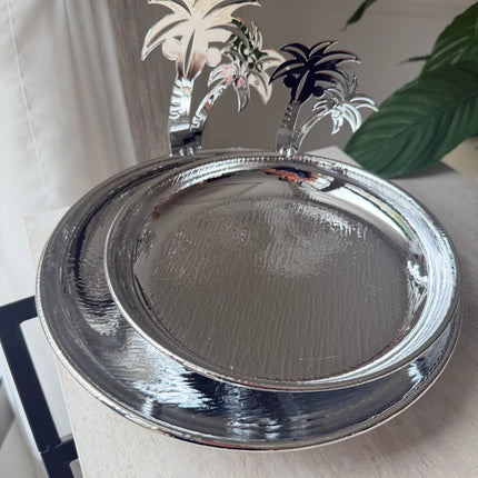 Palm metal plate silver