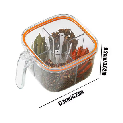 صندوق توابل مع غطاء متعدد الشبكات مع ملعقة