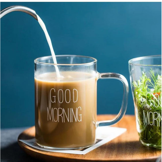 500ml Good Morning Glass Mug