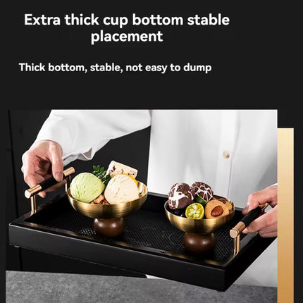 Stainless steel short footed dessert bowl