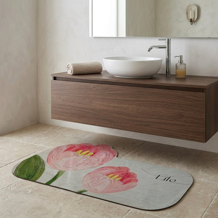 Floral-Shaped Bathroom Bathtub, Quick-Drying Highly Absorbent Mat
