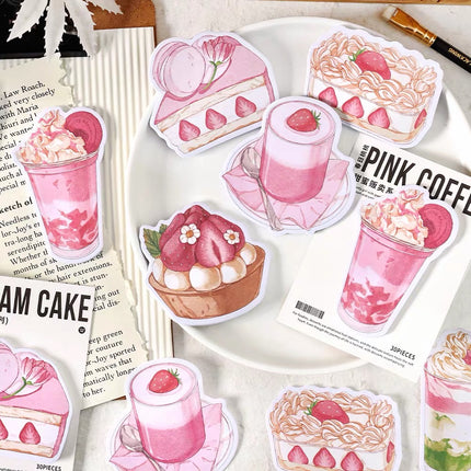 3 pcs set (30Sheets Paper Sticky Notes sweet pink cake sweet series.
