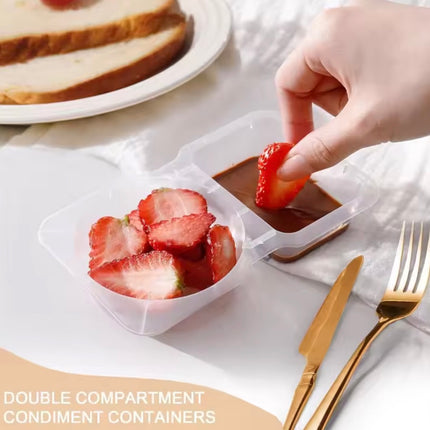 5pcs set Double Compartment Food Storage Containers with Lid