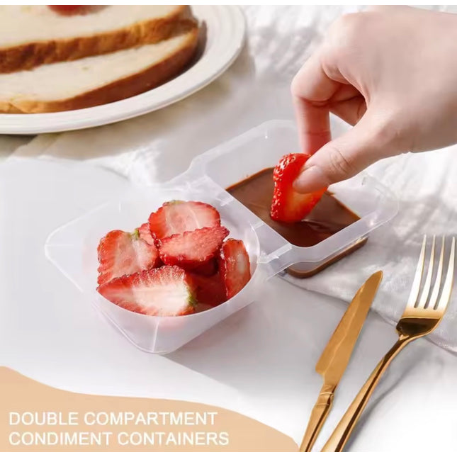 5pcs set Double Compartment Food Storage Containers with Lid