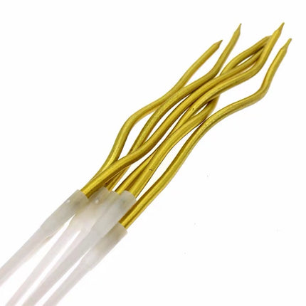 12 pcs gold or silver birthday candle