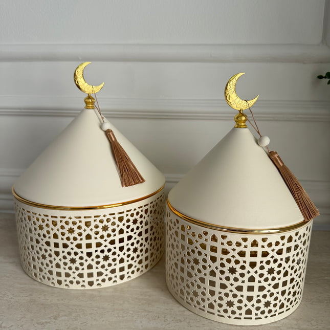 Metal Ramadan tray with cover