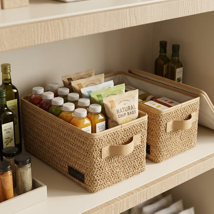Storage folded handmade rattan box