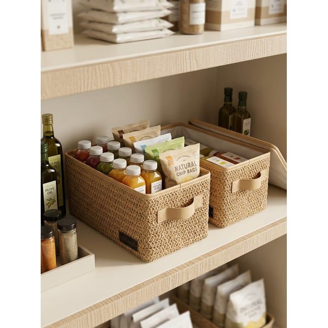 Storage folded handmade rattan box